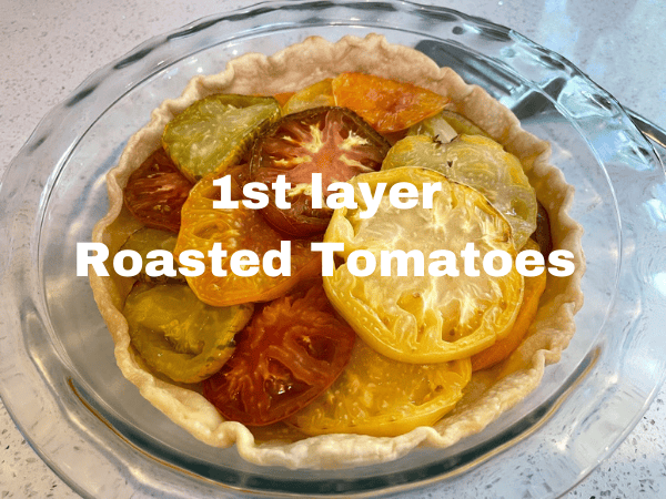 roasted tomatoes in a pie crust